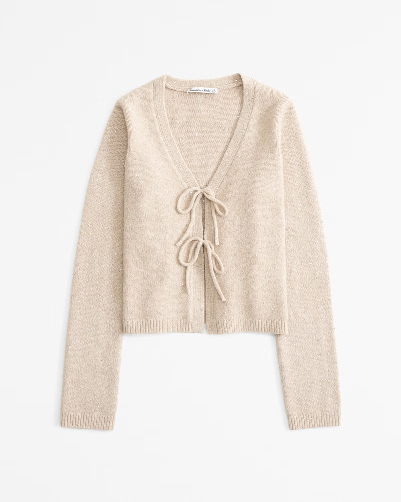 Lurex Tie-Front Cardigan | Abercrombie & Fitch (US)