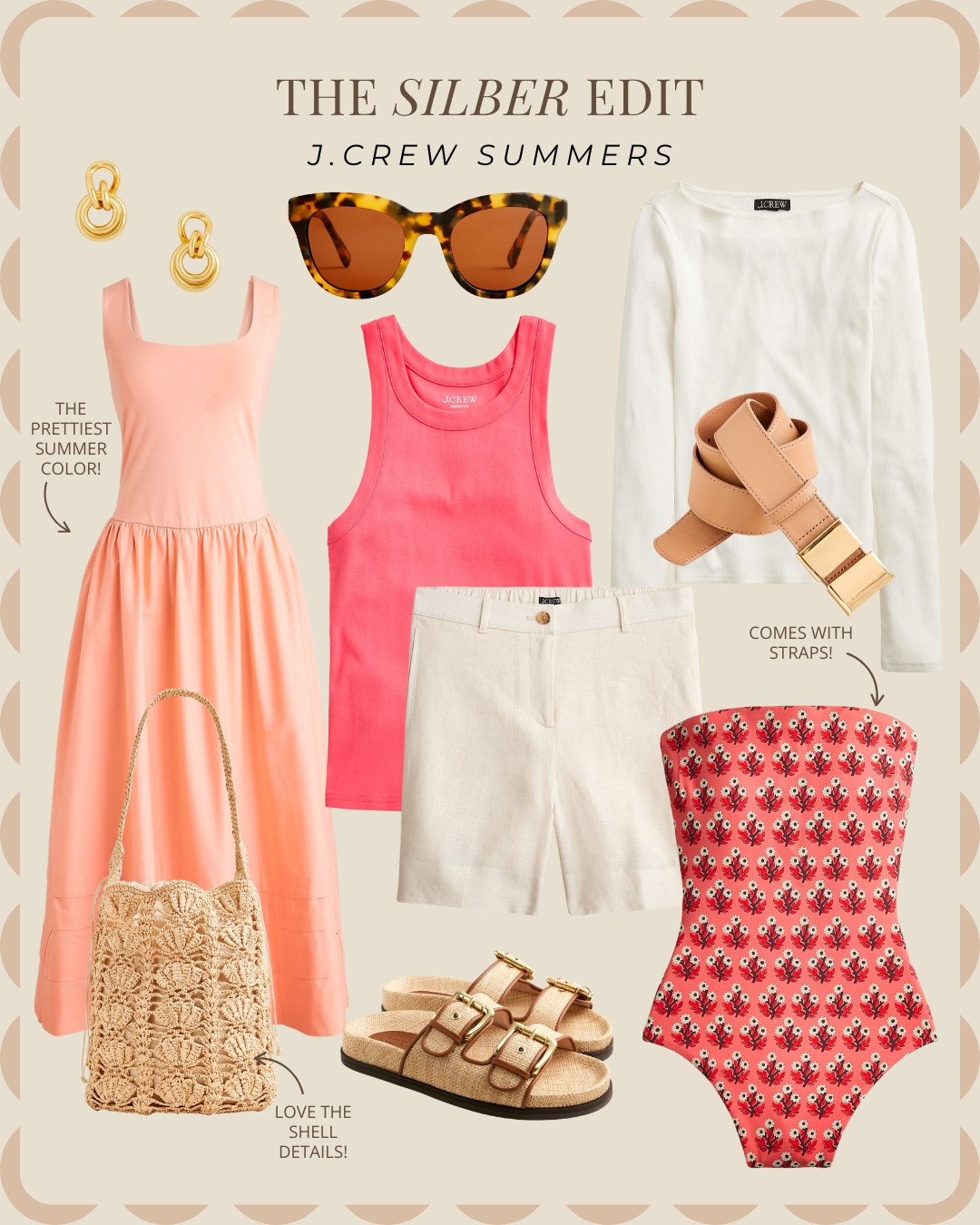 Pretty in pink! Summer SALE finds at J.CREW in the prettiest colors. 

Up to 50% off!

swim, dresses, sunglasses, earrings, shorts, tank tops, raffia bag, summer outfit ideas, Stefana Silber 

 #LTKSummerEdit #LTKSeasonal #LTKSaleAlert