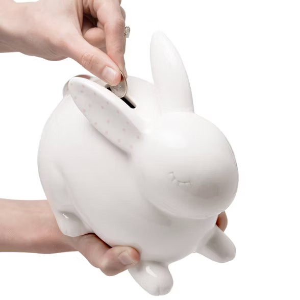 Pearhead Ceramic Bunny Bank - White | Target