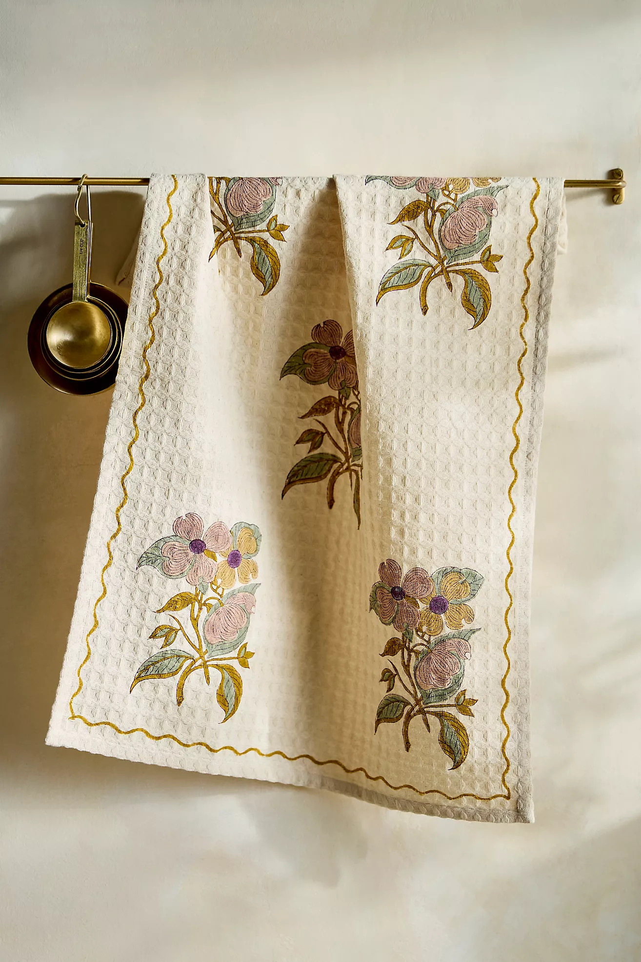 Floral Stripe Cotton Hand Towel | Anthropologie (US)