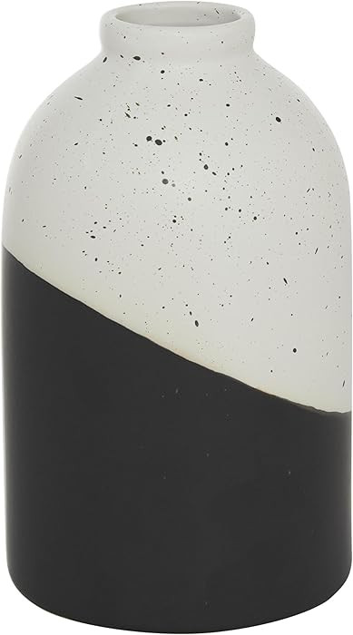 Deco 79 Ceramic Handmade Color Block Speckled Vase, 6" x 6" x 10", Black | Amazon (US)