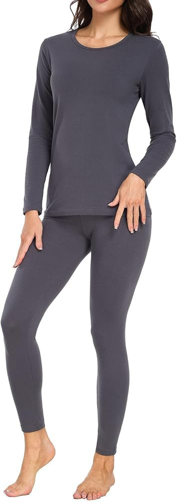 wirarpa Women's Cotton Thermal Underwear Set Long Johns Base Layer Pajama Set for Women Fall Top ... | Amazon (US)