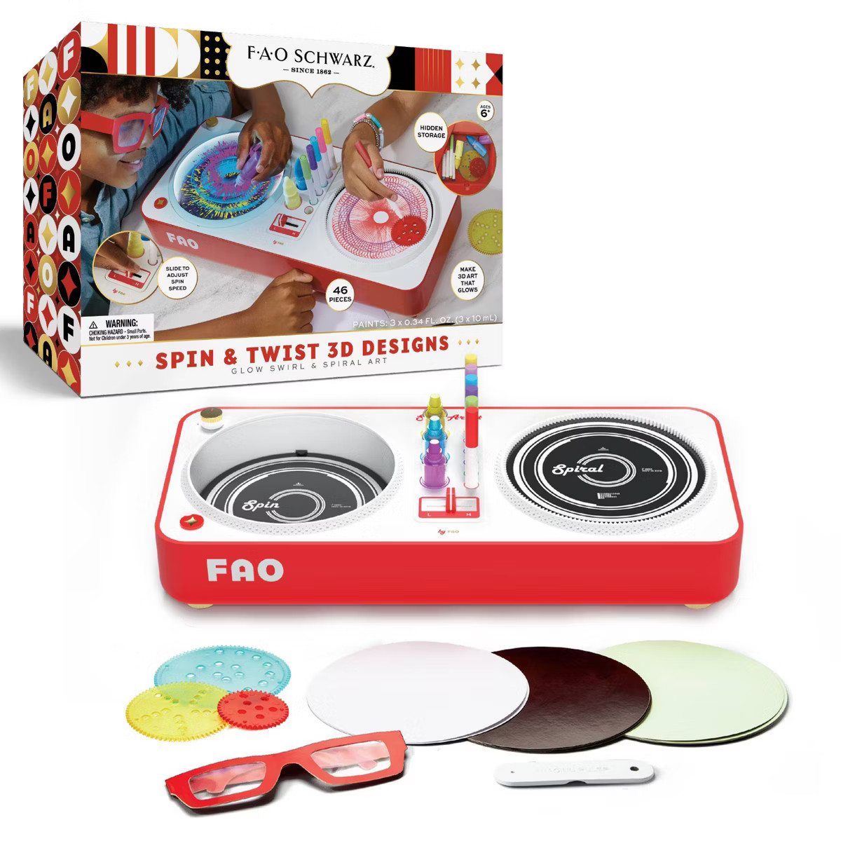 FAO Schwarz Spin and Twist 3D Art Glow Kit - 46pcs | Target