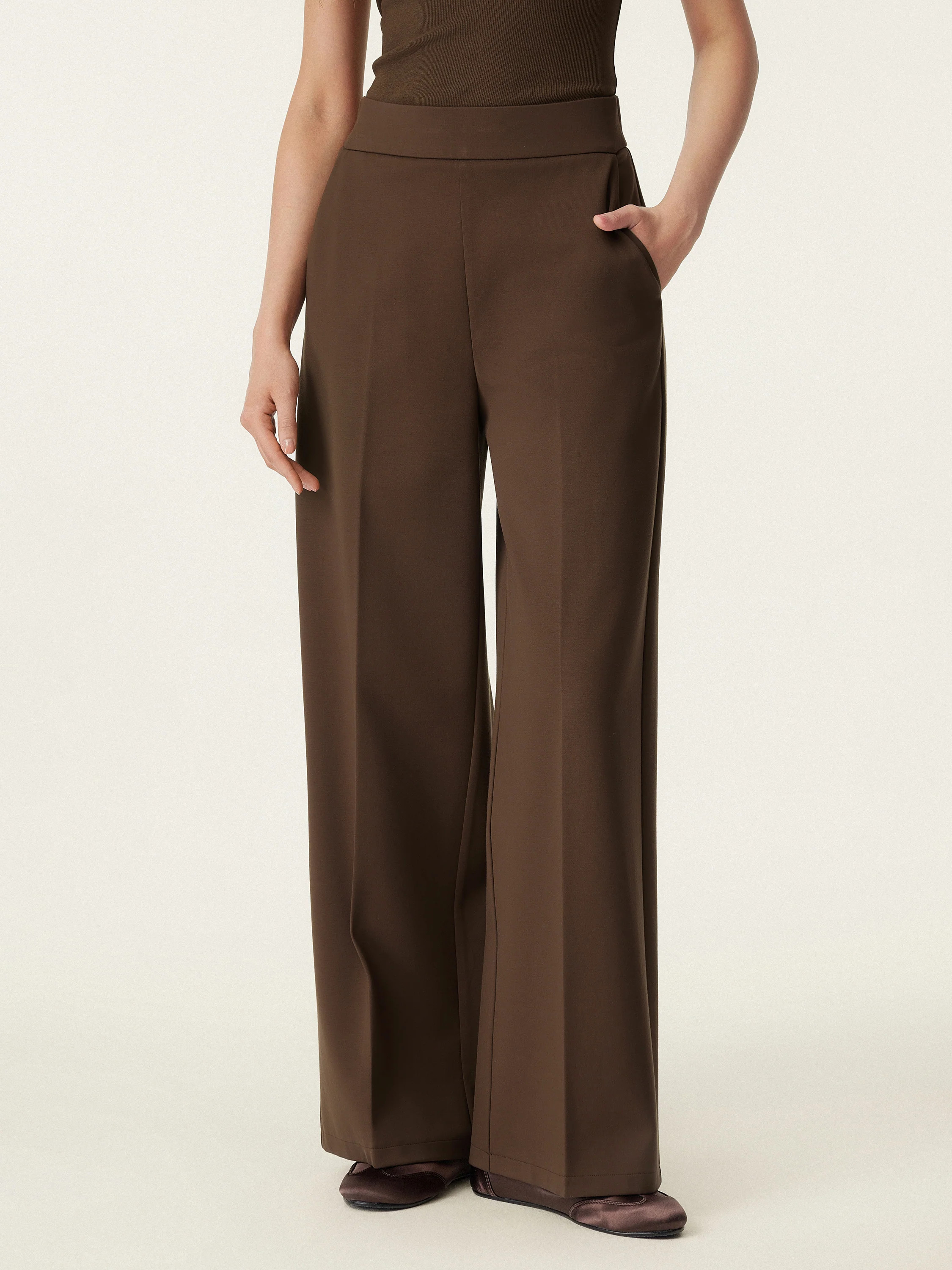 High Rise Wide Leg Trouser with Pockets | OGLmove
