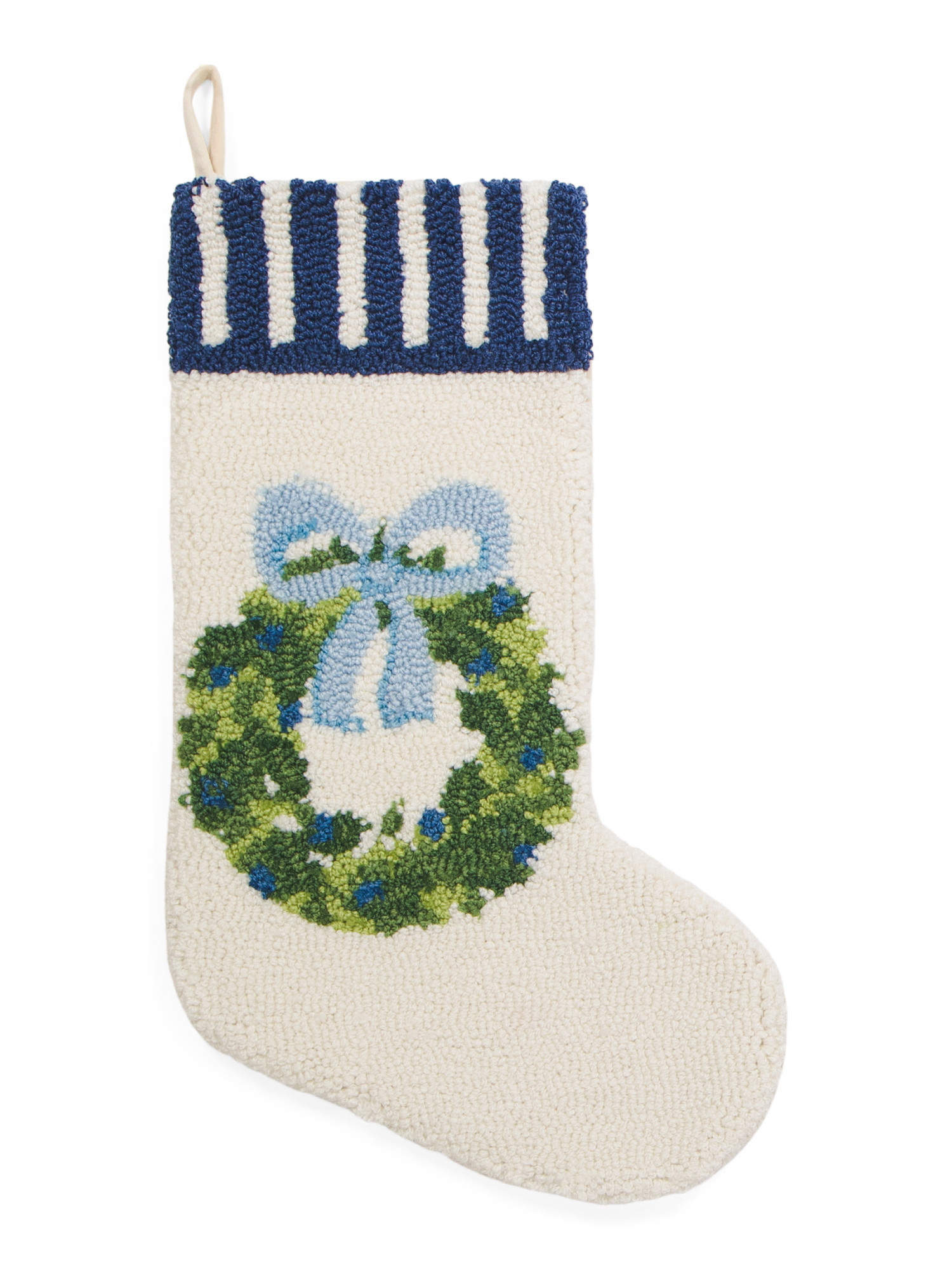 12x20 Preppy Wreath Hooked Stocking | TJ Maxx
