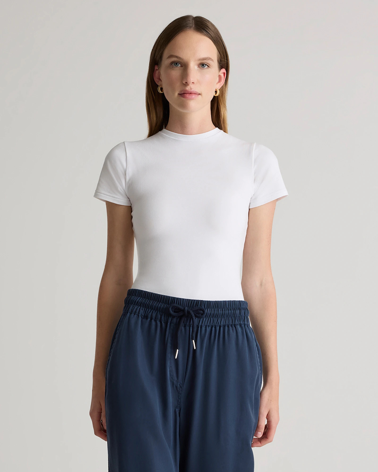 Stretch Cotton Jersey Fitted T-Shirt | Quince