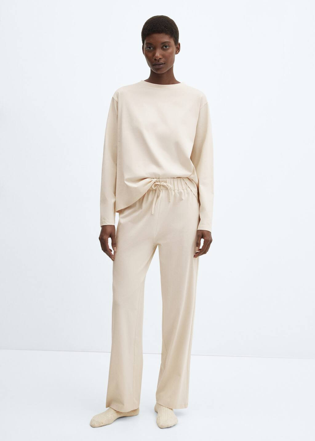 Two-piece cotton pyjamas -  Women | Mango United Kingdom | MANGO (UK)