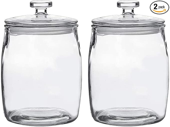 Half Gallon Glass Jars with Lid, Wide Mouth Cookie Jars Set of 2, Apothecary Jar for Candy, Glass... | Amazon (US)