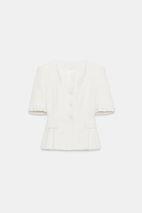 RUFFLED PEPLUM BLAZER | Zara US