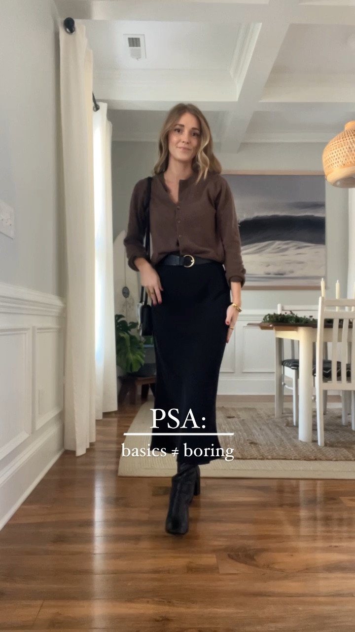 🤎🖤absolutely loving mixing and matching my basic pieces! this cardigan has become a fave recently and it’s so versatile! love that you can dress the skirt up with boots or grab a pair of sneakers for a more casual look!

#LTKfindsunder100 #LTKstyletip #LTKworkwear