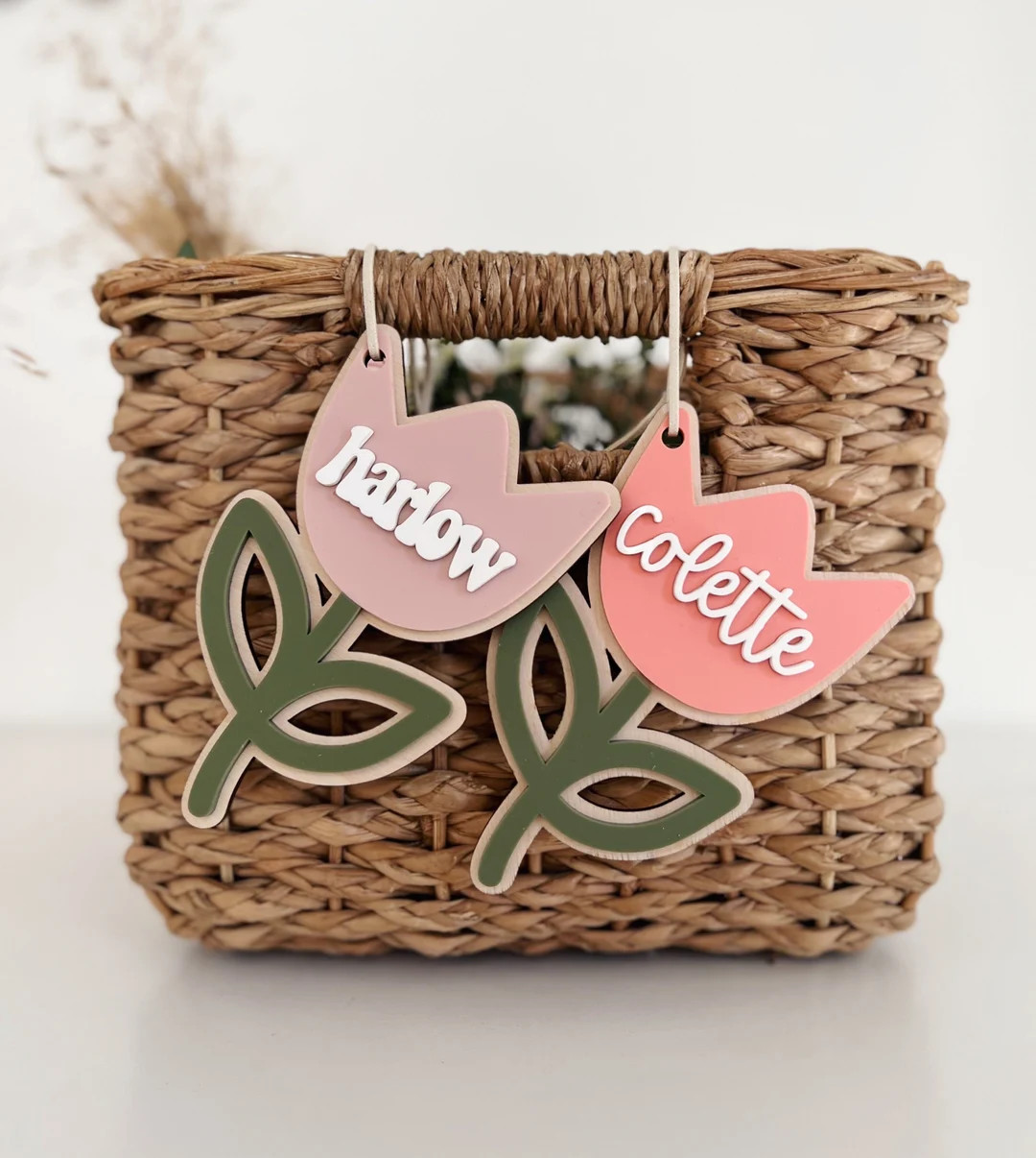 Tulip Easter Basket Tag / Easter Bunny Basket Tag / Easter Basket Tag / Personalized Easter Baske... | Etsy (US)