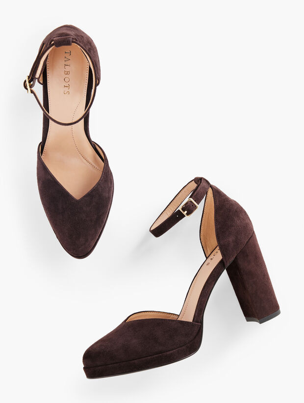 Bailey Ankle Strap Pumps - Suede | Talbots