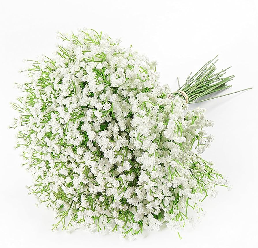 DEEMEI 15 PCS Babys Breath Artificial Flowers Fake Babys Breath Flowers Artificial Bulk White Gyp... | Amazon (US)