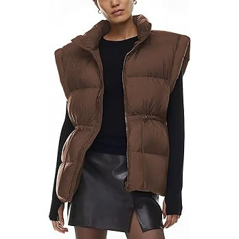 Ameliever Womens Puffer Vest Stand Collar Quilted Zip Up Padded Gilet Puffy Sleeveless Jacket Bub... | Amazon (US)