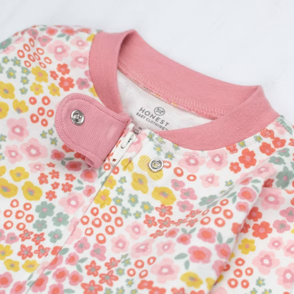 Honest Baby Girls' Organic Cotton Meadow Floral Sleep N' Play - Pink | Target