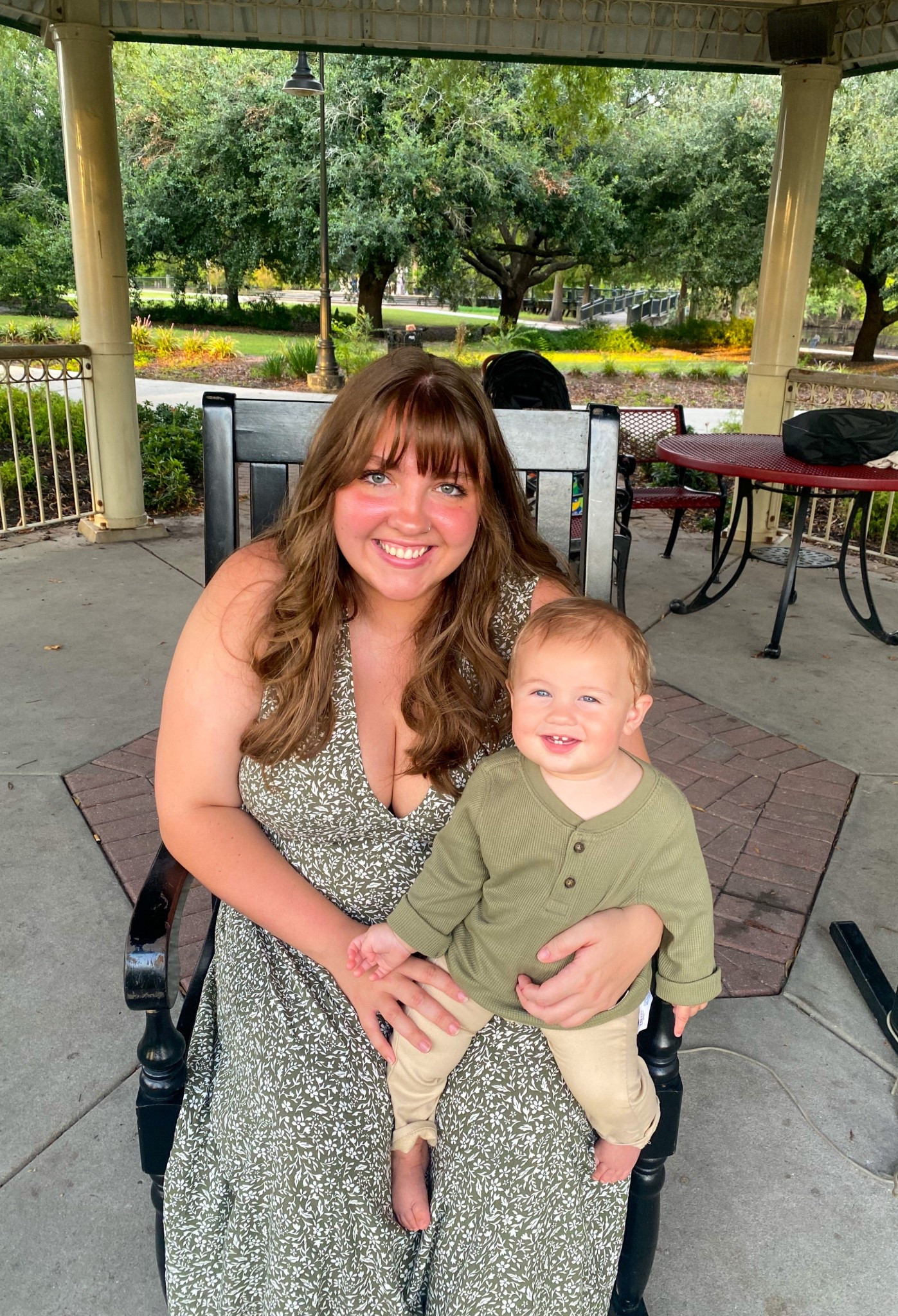 Mom and Baby boy outfit for a fall photoshoot! Green floral maxi dress, henley shirt, khakis, old navy, carters, plus size, baby boy. Perfect for a photoshoot or casual night out/dinner  

#LTKPlusSize #LTKBaby #LTKSaleAlert