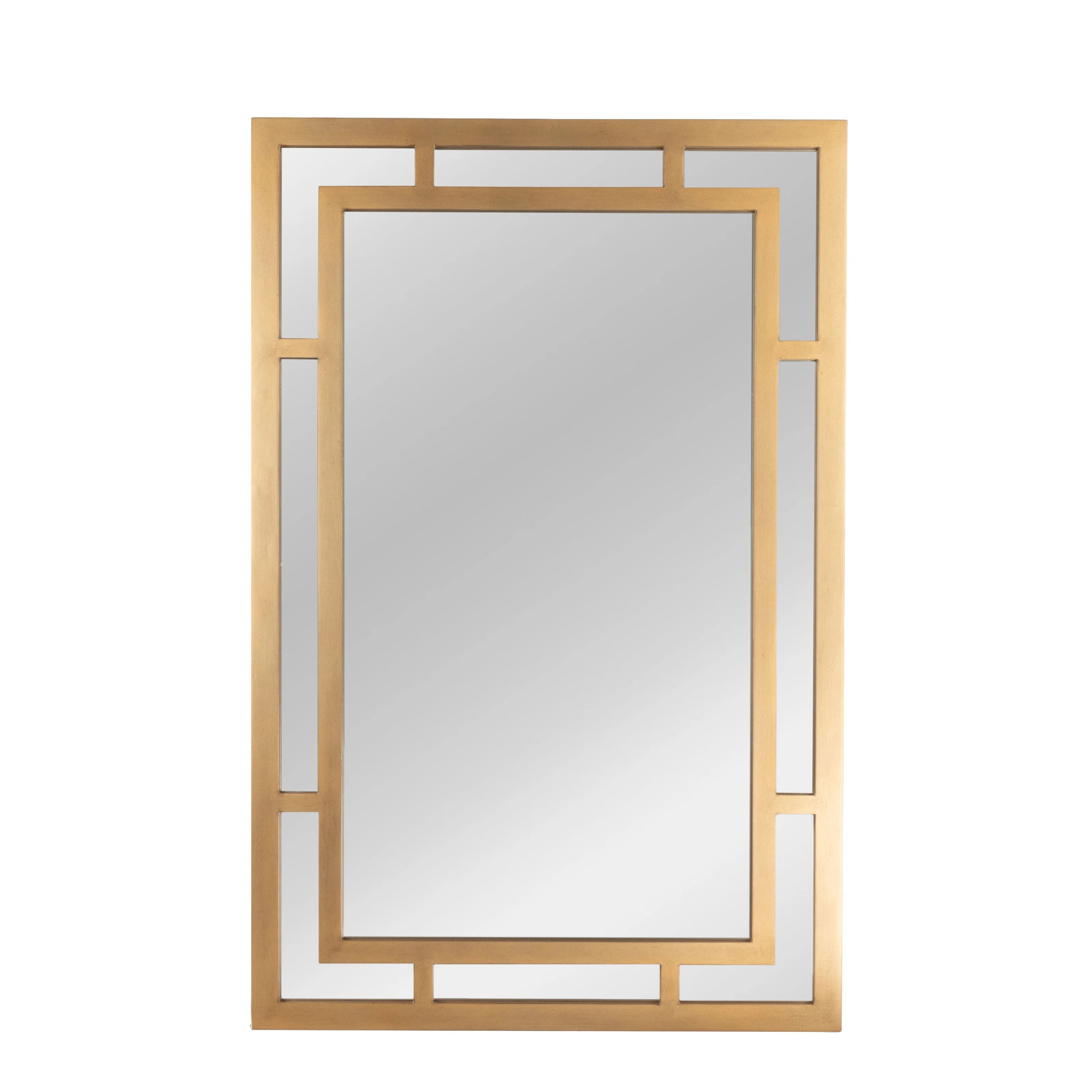 Everly Quinn Vintage Glass Wall Mirror With Geometric Art Deco Wood Frame & Reviews | Wayfair | Wayfair North America