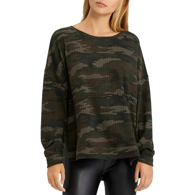 Sanctuary Womens Slow Time Camouflage Waffle Thermal Top | Walmart (US)