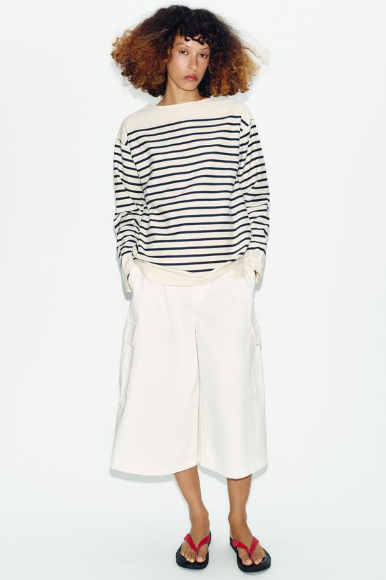 STRIPED LONG SLEEVE T-SHIRT | Zara US