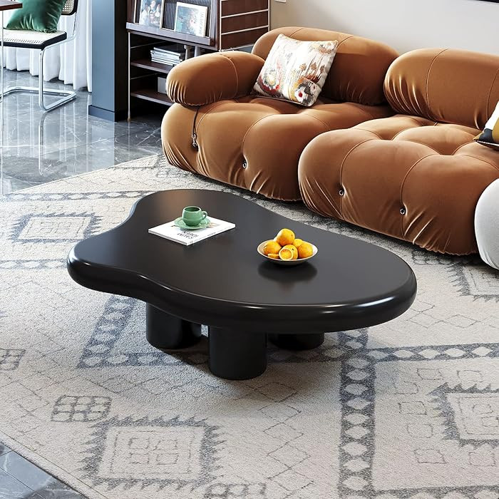 Guyii Cloud Coffee Table, Cute End Table, Modern Coffee Table, Black Cartoon Coffee Tables, Irreg... | Amazon (US)