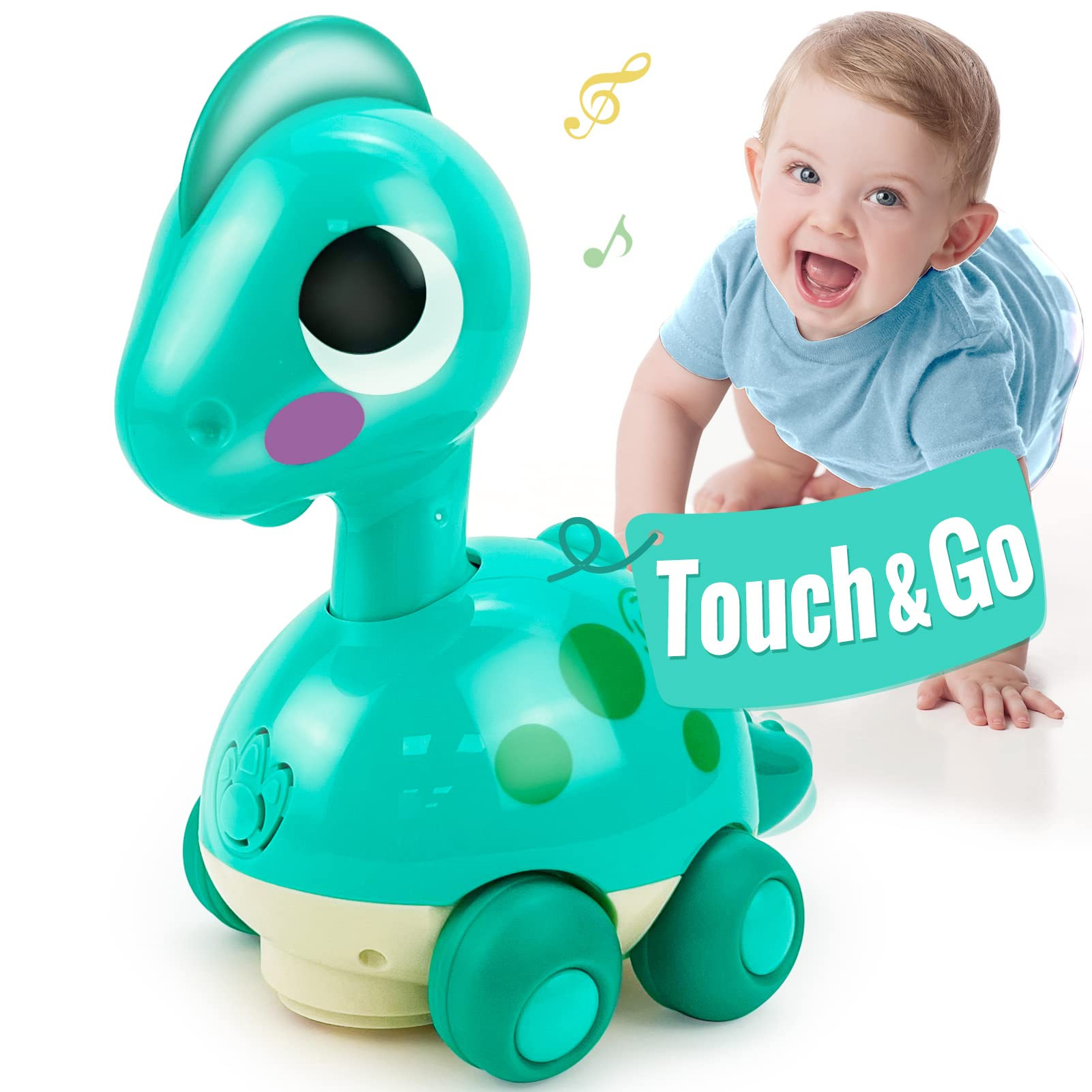Baby Toys 6-12 Months Touch & Go Dino Moving 12-18 Months, Crawling Infant Toy, Tummy Time Toy fo... | Amazon (US)