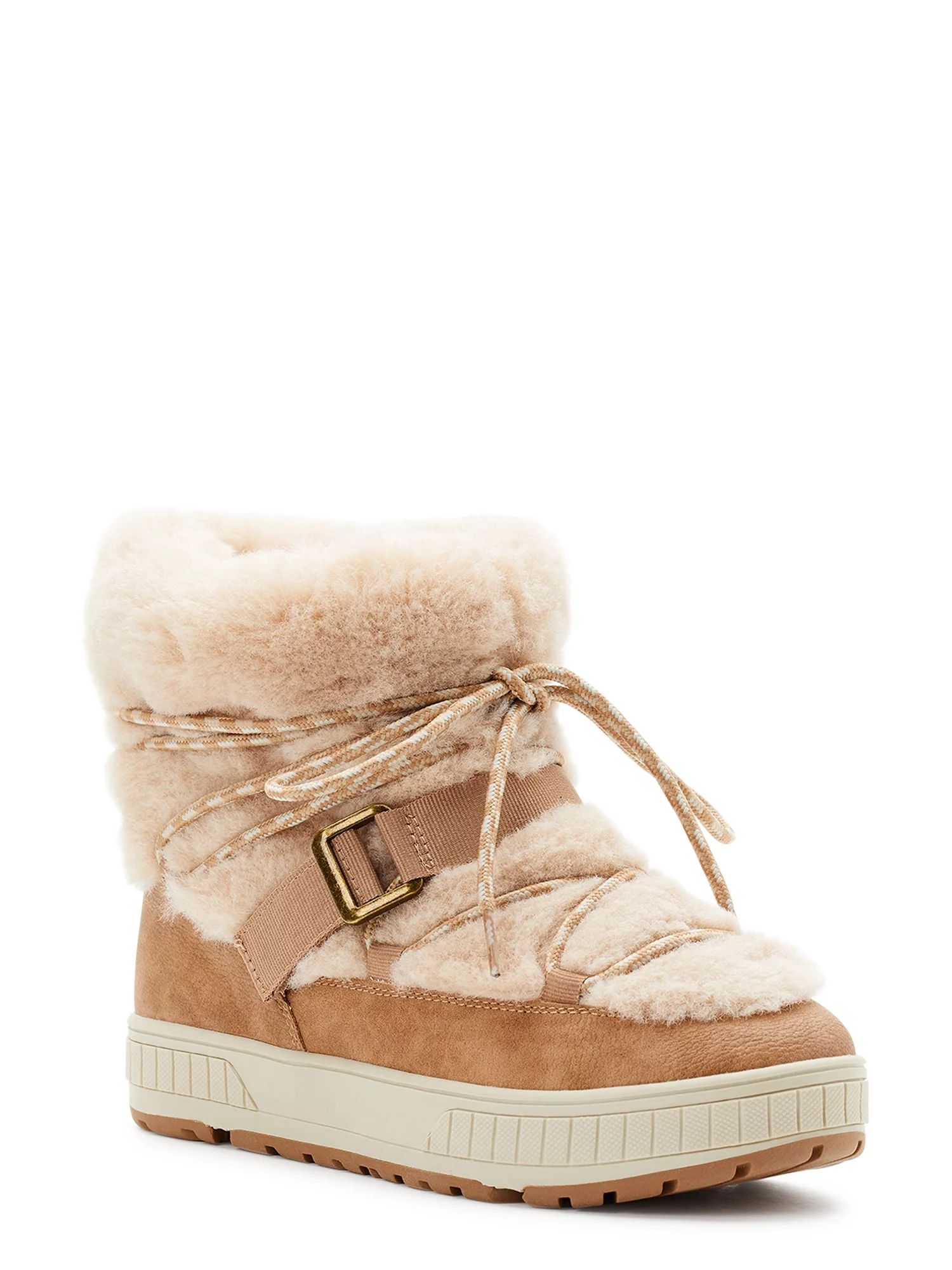 Time and Tru Women's Faux Fur Winter Boots | Walmart (US)