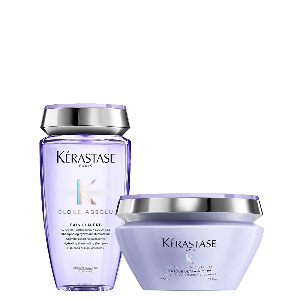 Kit Kérastase Blond Absolu -  Shampoo Lumiére 250 ml + Máscara Ultra-Violet 200 ml - AMOBELEZA... | Amobeleza (BR)