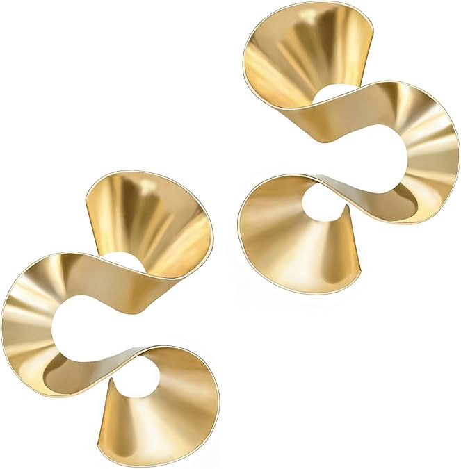 Earrings for Women Trendy, Chunky Gold Earrings, Gold Accessories for Women, Handmade Earrings, U... | Amazon (US)