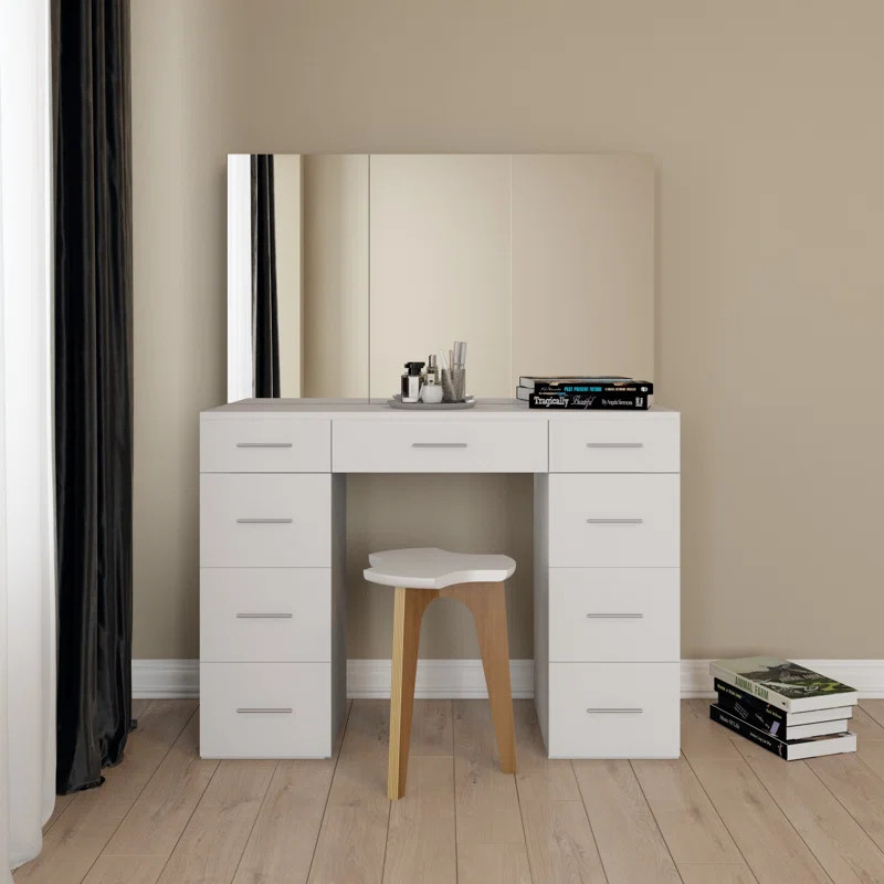 Nellia 42.2'' Wide Vanity with Mirror | Wayfair North America