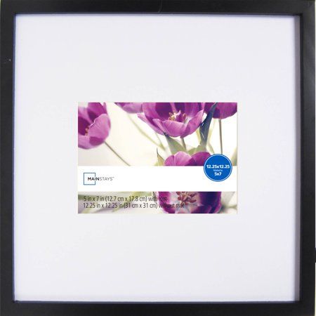 Mainstays 12.25x12.25 Matted to 5x7 Linear Frame, Black | Walmart (US)