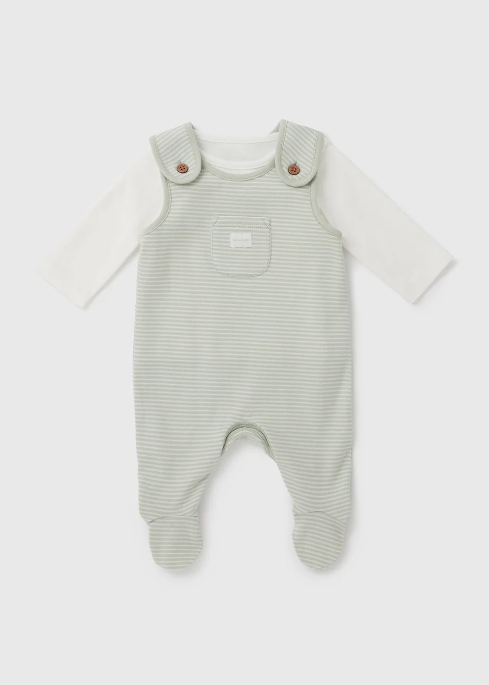 Baby Sage Stripe Dungaree Set (Newborn- 12mths) - Newborn | Matalan (UK)