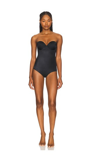 SPANX Spanxsculpt Suit Your Fancy Strapless Bodysuit in Black. - size S | Revolve Clothing (Global)