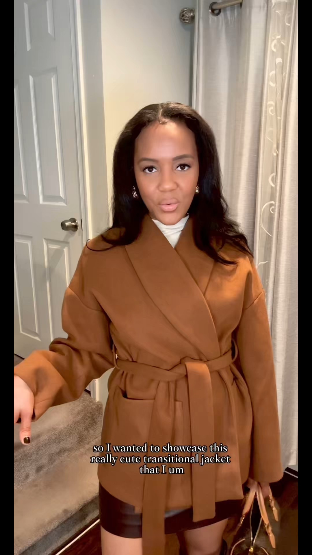 Lately I’ve been drawn to pieces that feel just right, soft, balanced, and easy to wear from day to night. For tonight’s OOTN, I styled this utility tweed belt coat from Commense. I love how versatile it is, and it works well for any occasion.

Jacket: size xsmall
Top: small
Skirt: small 
Boots: 71/2

#brownjacket #leatherskirt #brownboots #fallboots 