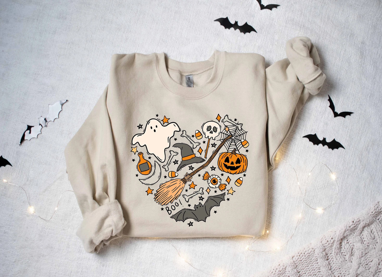 Halloween Doodles Hearth Shirt Gift for Halloween Moms, Cute Halloween Tshirt, Halloween Sweatshi... | Etsy (US)