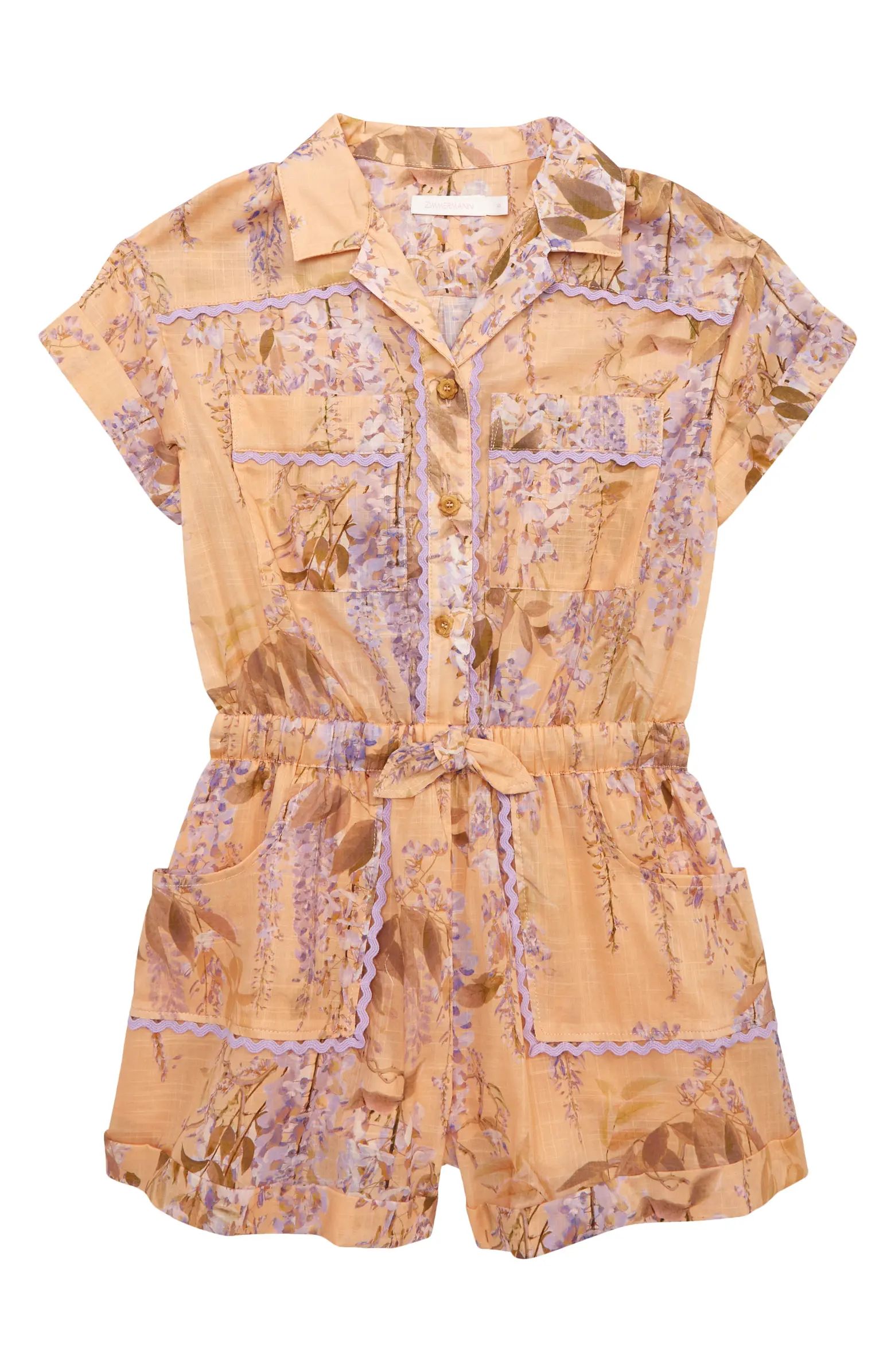 Kids' Rosa Floral Print Cotton Romper | Nordstrom