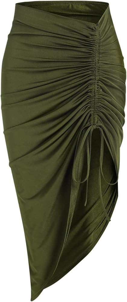 ZAFUL Women's Boho Skirt Asymmetrical Skirts Tied Floral Paisley Printed High Waist Ruched Skirts... | Amazon (US)