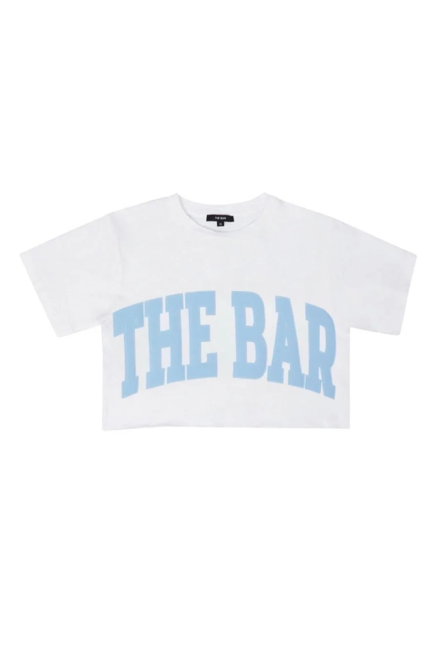 VARSITY COTTON TEE WHITE/BABY BLUE | The Bar