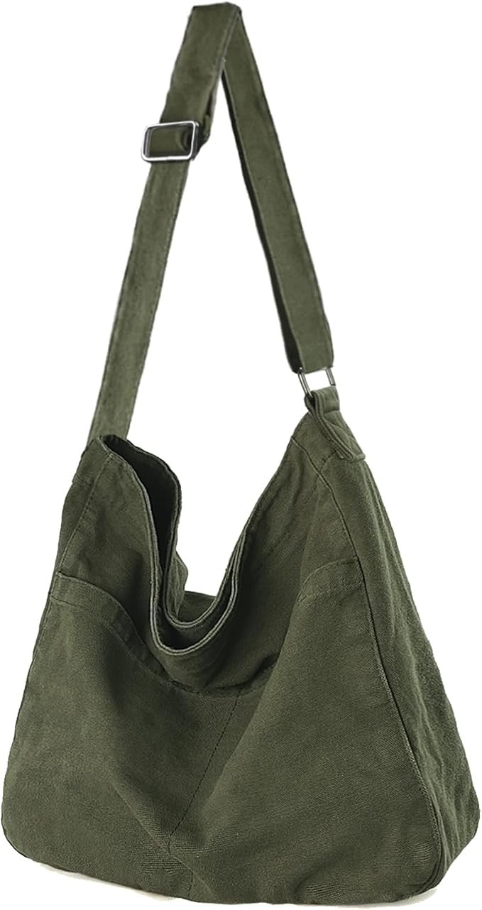 KAMEILONG Canvas Crossbody Shoulder Bag Casual Hobo Bag Travel Tote Bag Messenger Bags Cute Large... | Amazon (US)