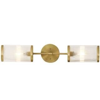 Ashbury 24 in. 2-Light Brushed Brass Vanity Light | The Home Depot