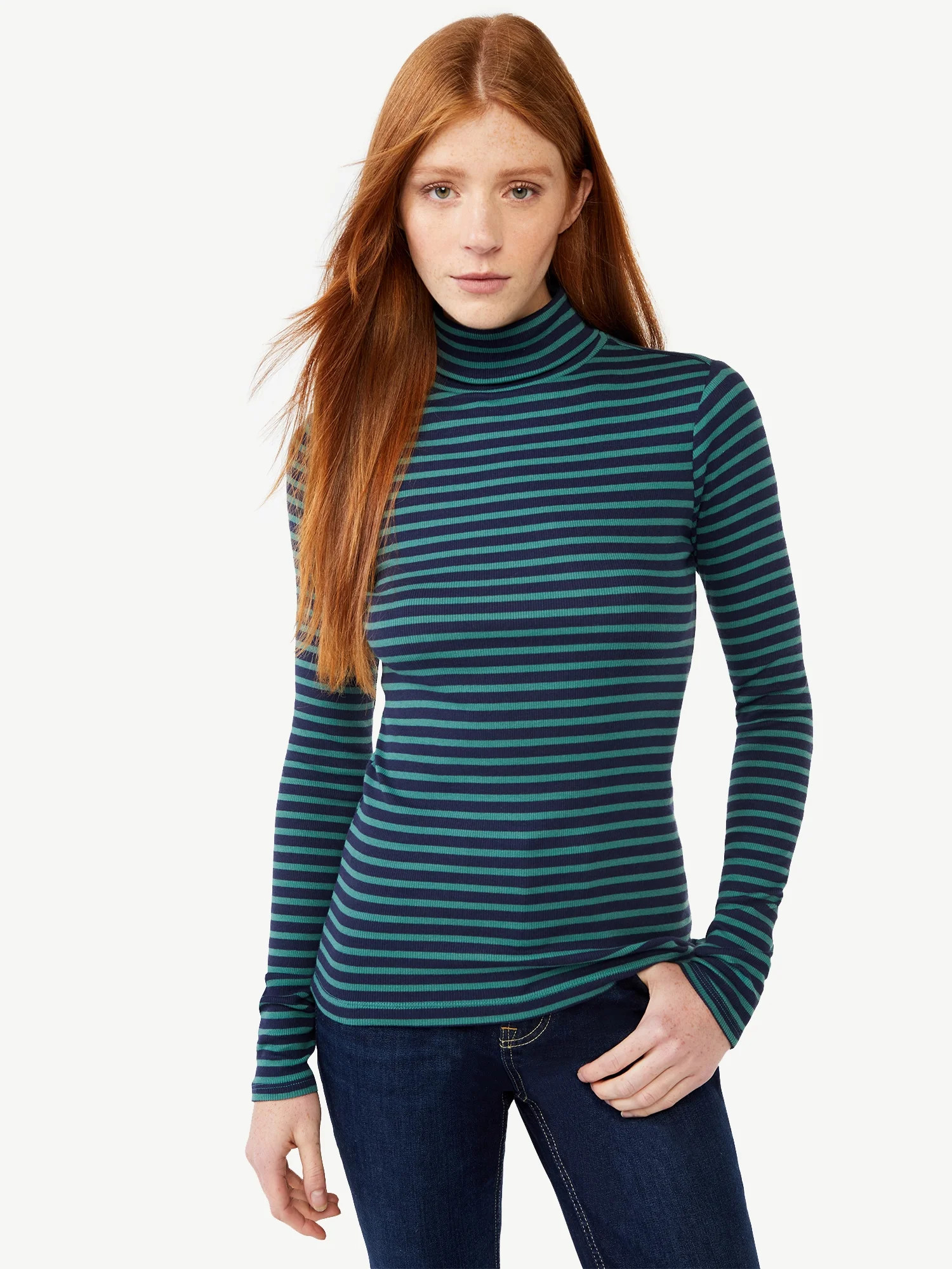 Free Assembly Women's Fine Rib Turtleneck Sweater, Lightweight - Walmart.com | Walmart (US)