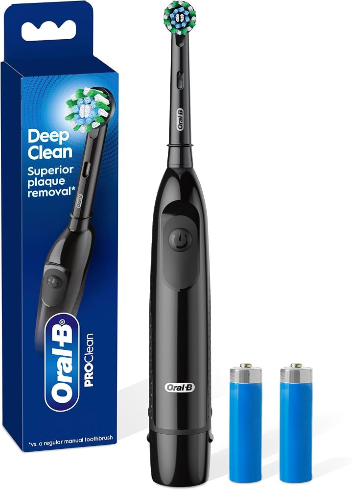 Oral-B Pro 100 CrossAction, Battery Powered Toothbrush, Black, 1 Count (Pack of 1) | Amazon (US)