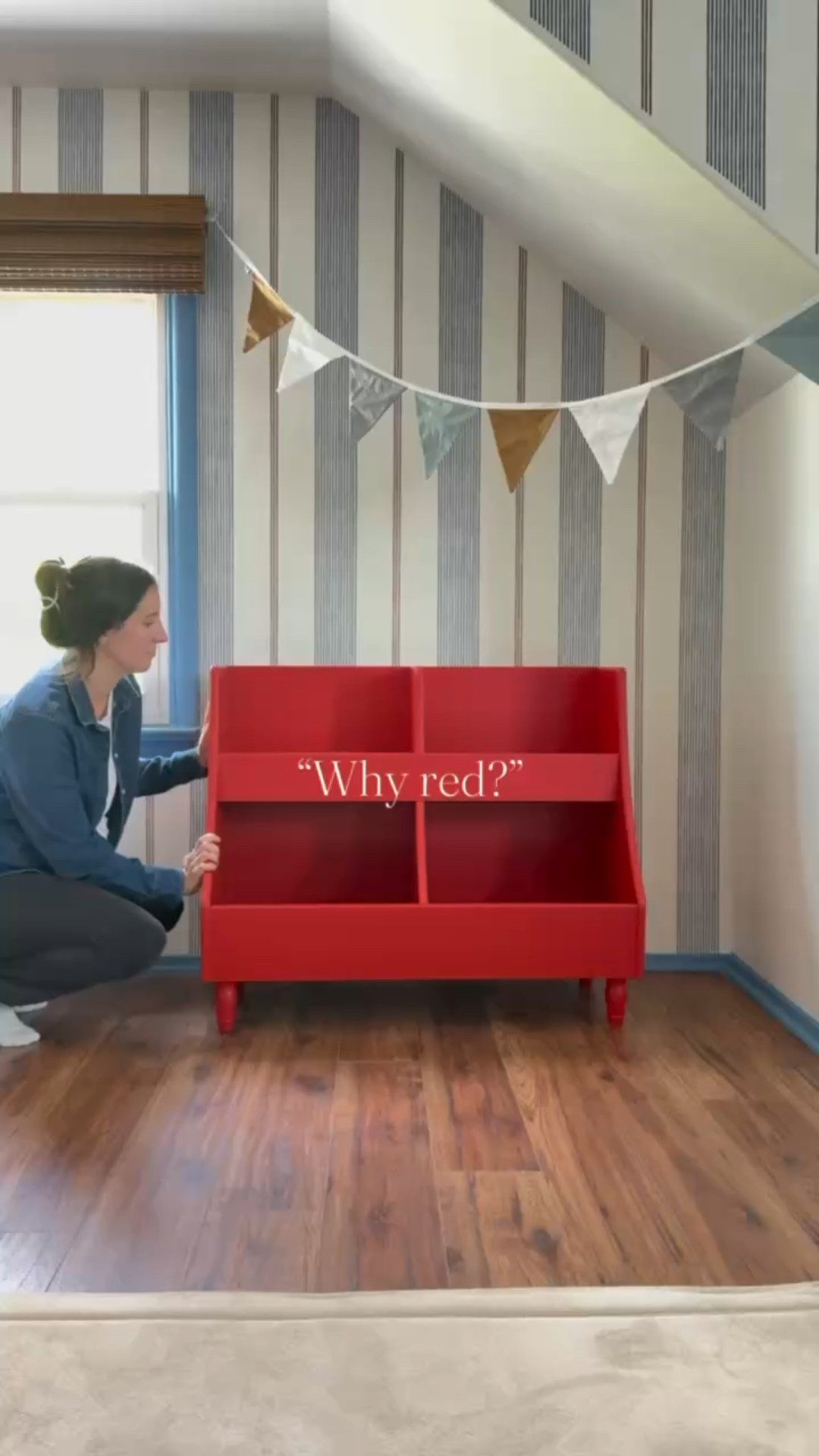 we had a couple pieces painted “firecracker” by Behr to complement the new blue/brown stripe wallpaper and I plan on bringing in more pops of red to the kids room ❤️. I was drawn to the paint color name (🧨), & red is such a classic, fun and gender neutral kids color so why not! Hoping that Saylor & Rome love this room after I am finished with it 🩵❤️ sharing some of the pieces in my cart for this shared kids room over in stories.

#LTKHome #LTKKids #LTKStyleTip