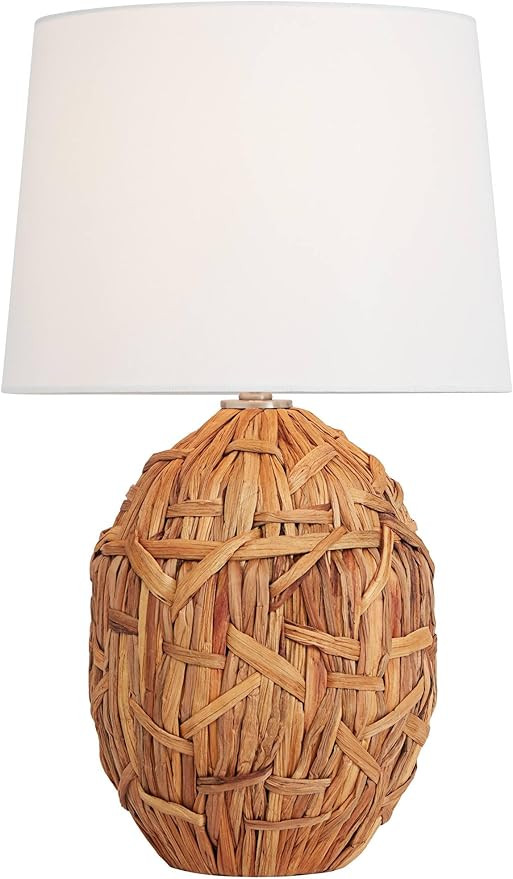 360 Lighting Nantucket Modern Coastal Nautical Table Lamp 26" High Natural Woven Seagrass White T... | Amazon (US)