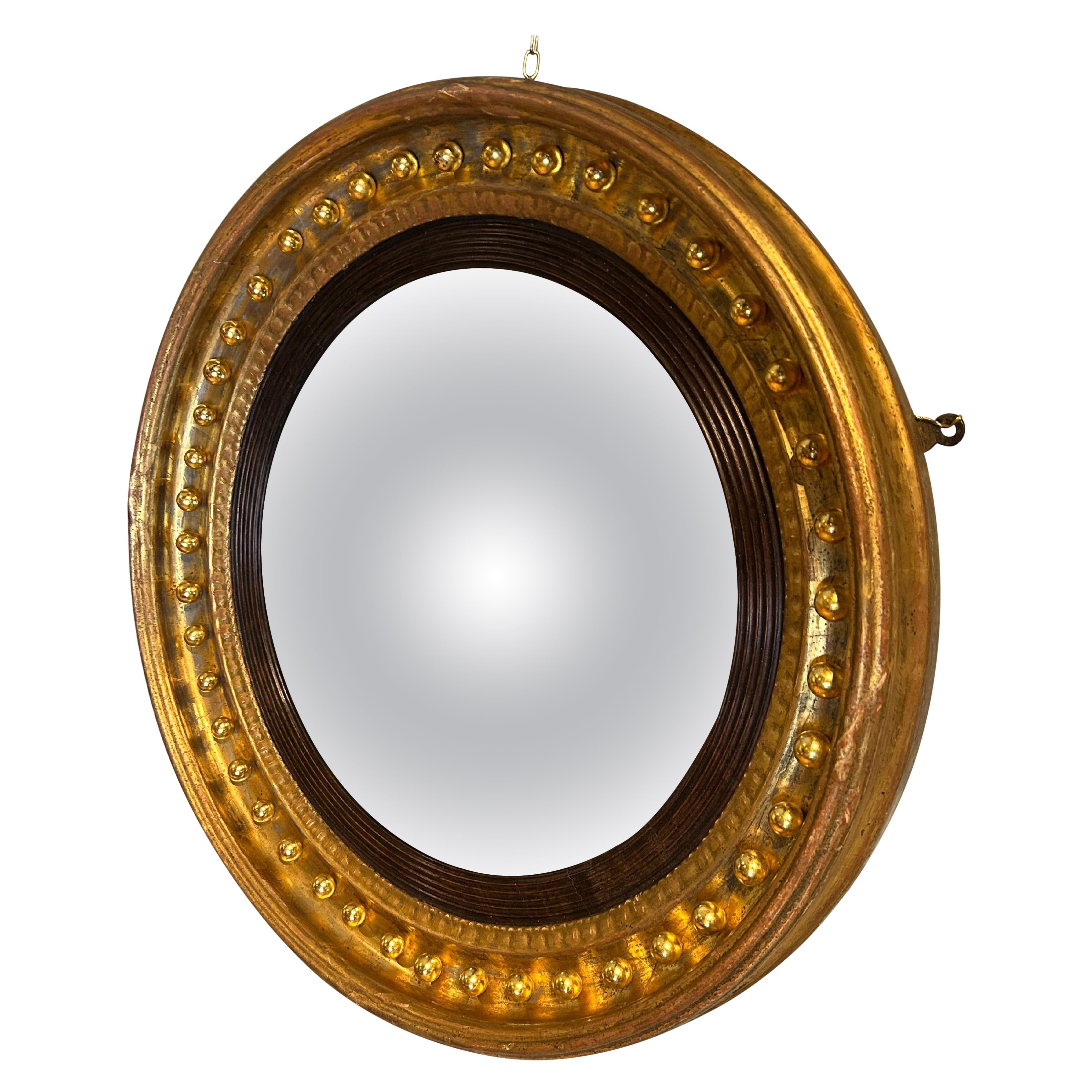 English Regency Gilt Convex Mirror | 1stDibs