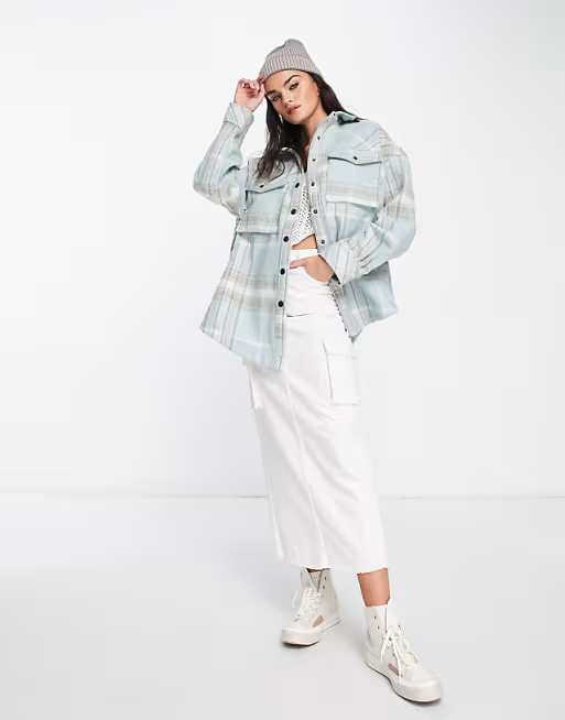 Free People Cabin Cozy checked jacket in multi | ASOS | ASOS (Global)