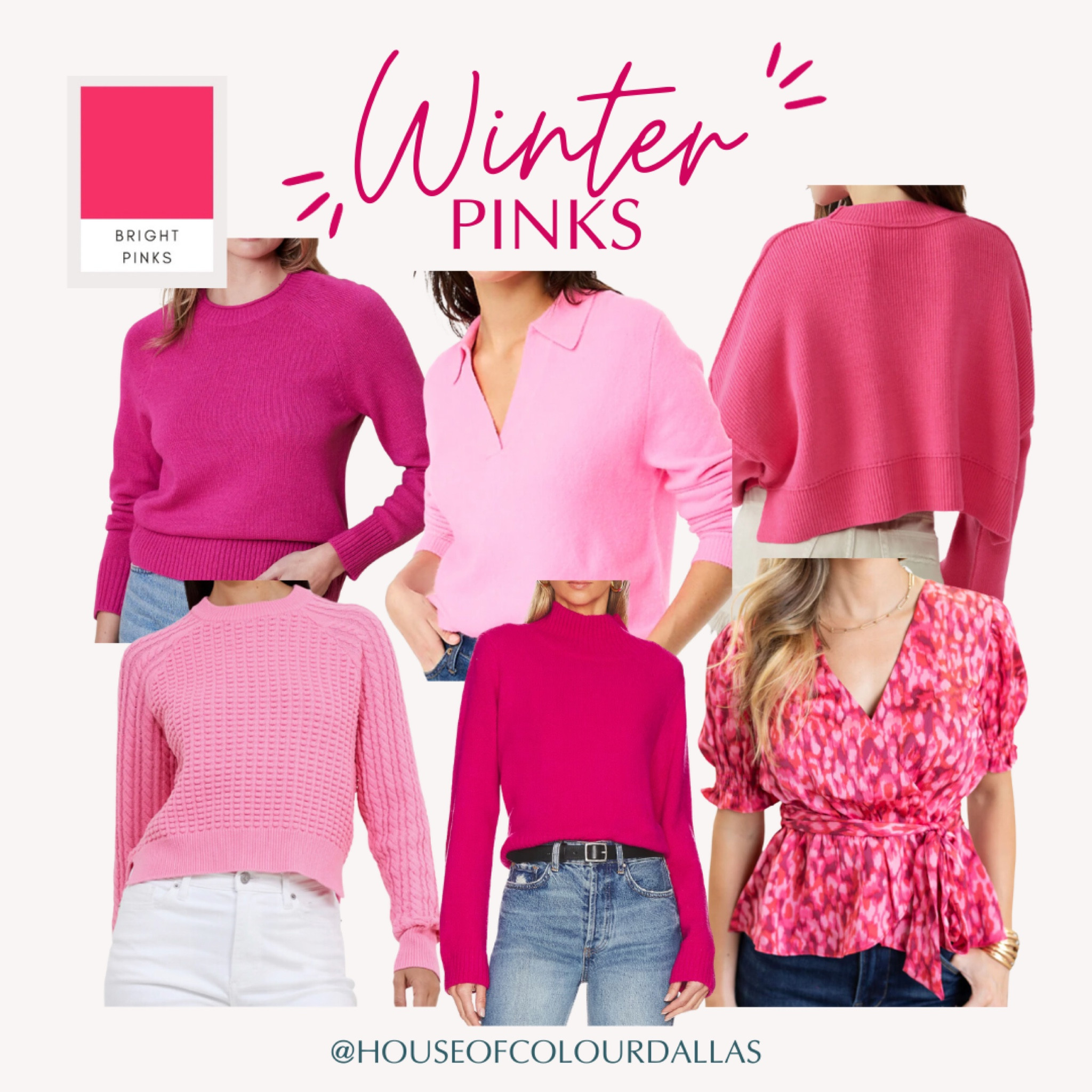 Pinks for Winters! For more information on finding your best colors, follow us on Instagram @houseofcolourdallas!

#hocwinter