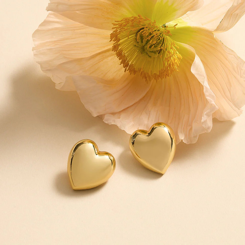 Heart Studs Gold | Mignonne Gavigan