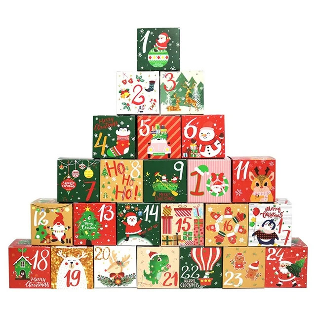 ✪ Christmas Advent Calendar Boxes Set of 24 Easy Assembled Packaging | Walmart (US)