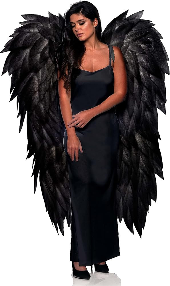 Black Full Length Angel Wings Adult Costume Accessory | Amazon (US)