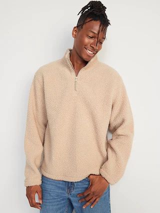 Cozy Sherpa Quarter-Zip Sweatshirt for Men | Old Navy (US)